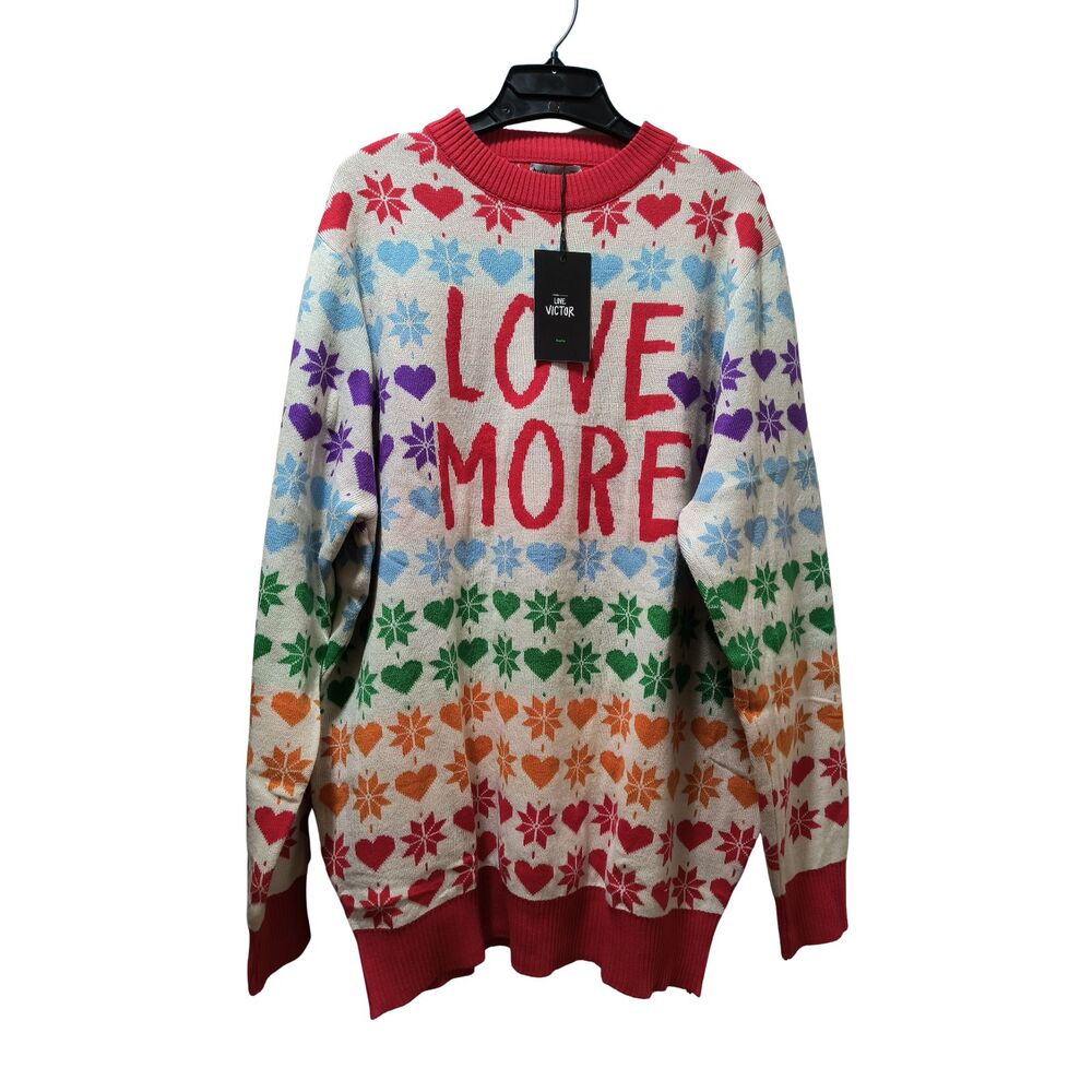 Hulu Love Victor Promo Sweater XXL Love More LGBTQIA Pride Ugly Christmas NWT